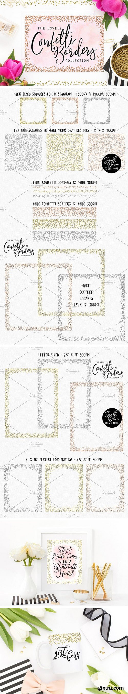 CM - Confetti Rose Gold Borders & Frames 1415861