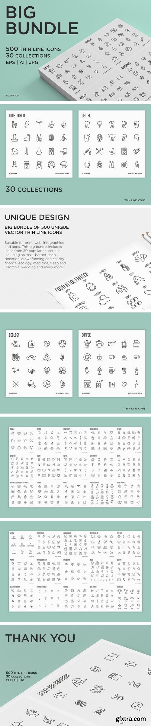 CM - Big Bundle | 500 Thin Line Icons 1537370