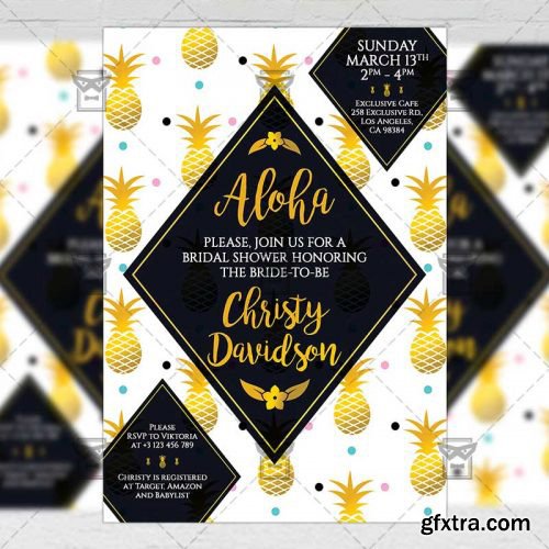 Bridal Shower – Invitation A5 Card Template