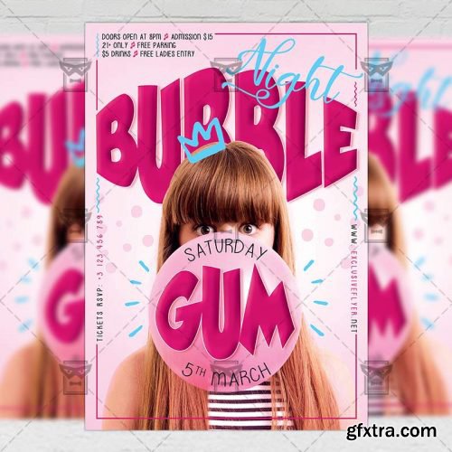 Bubblegum Night – Club A5 Flyer Template