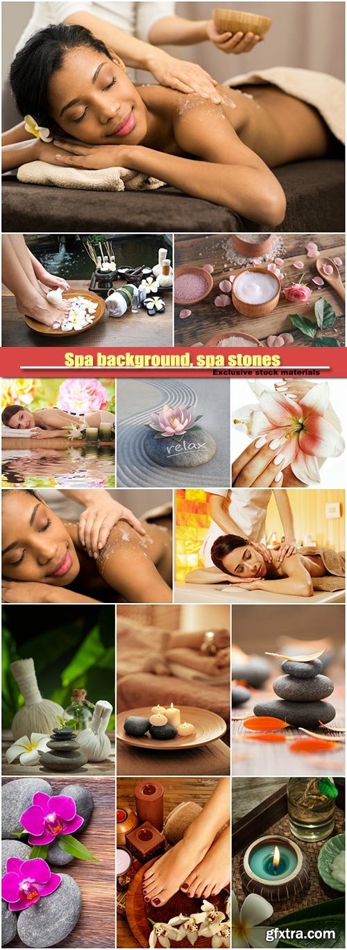 Young woman having face makeup, flower on wooden background with spa stones