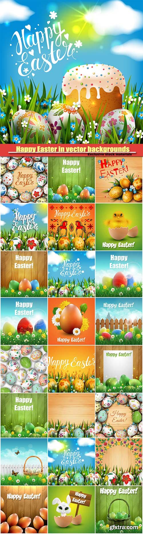 Happy Easter in vector holiday backgrounds