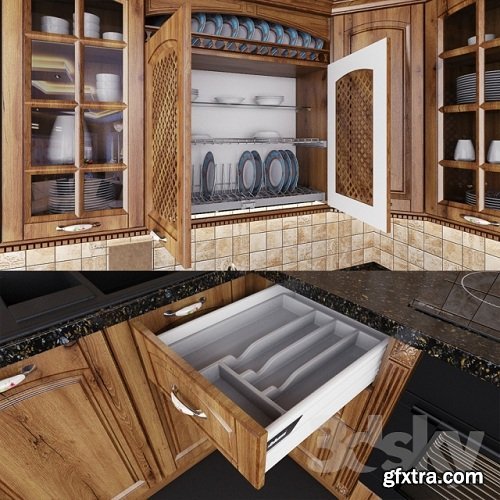 Kitchen Bristol (premium class) 3d Model