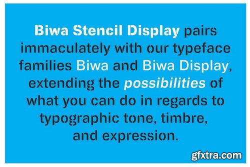 Biwa Stencil Display Font Family