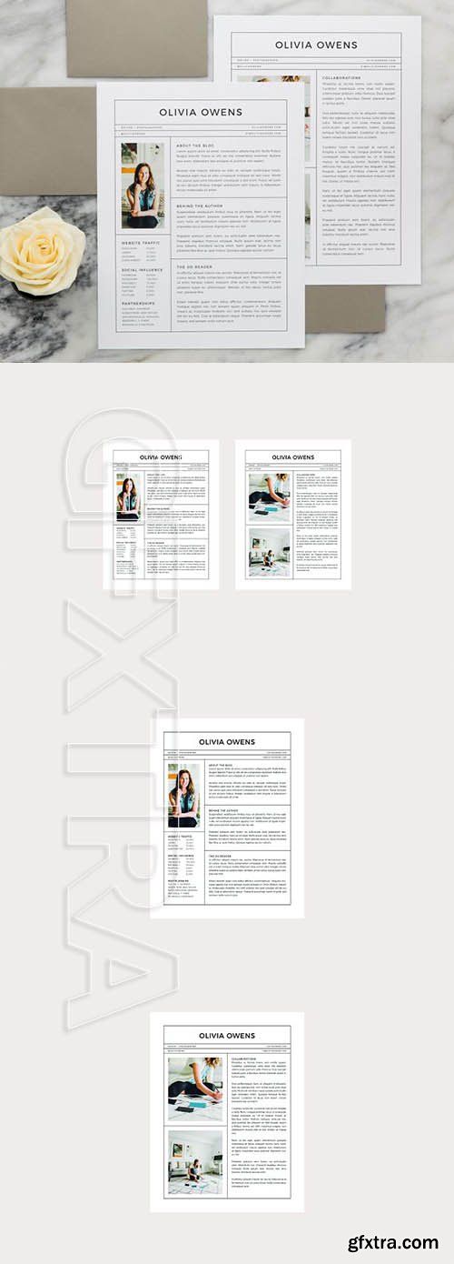 CreativeMarket - Olivia Media Kit + Resume 2336039