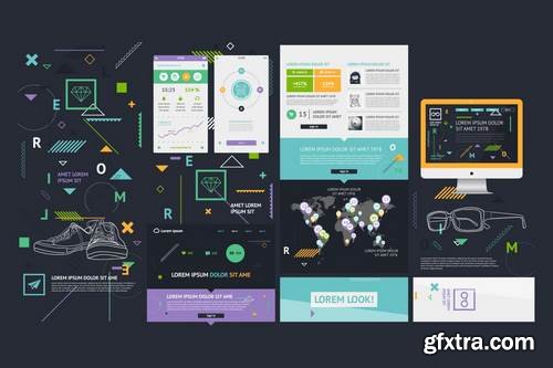 infographics element with Vector GUI Template