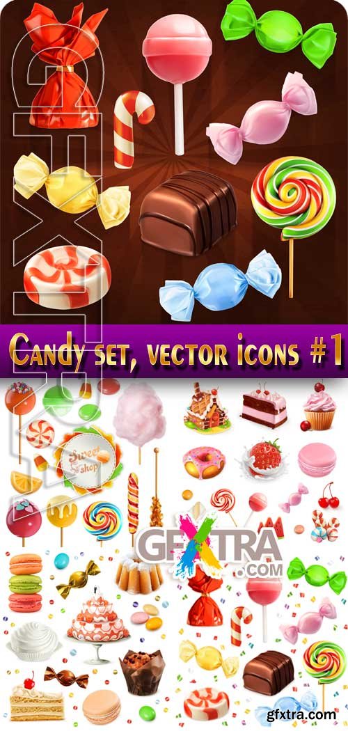 Candy set, vector icons #1 - Stock Vector