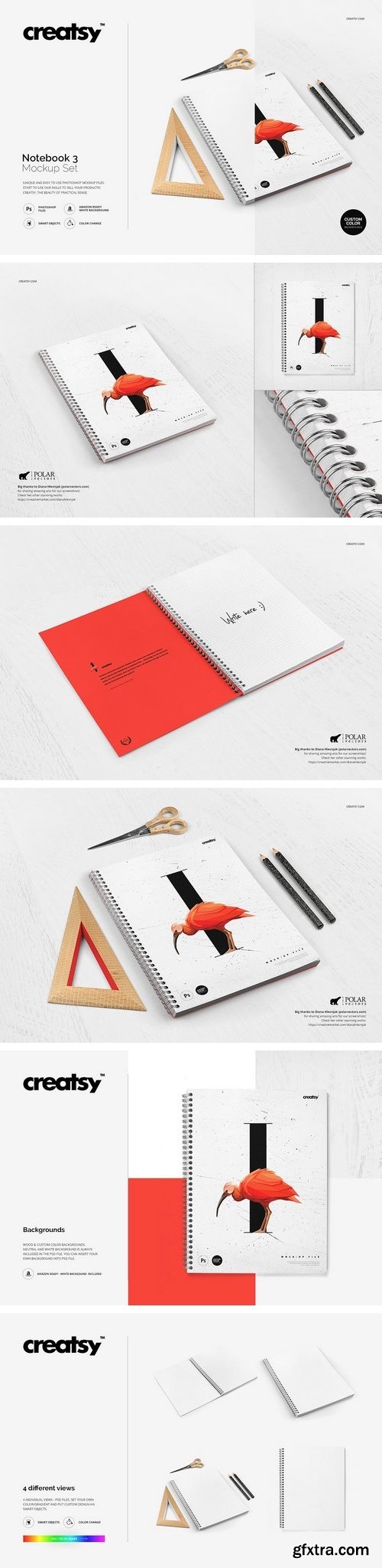 CM - Spiral Notebook 3 Mockup Set 1979590