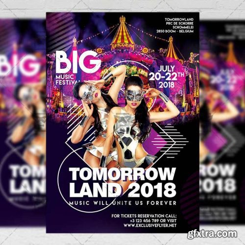 Tomorrowland Festival – Club A5 Flyer Template