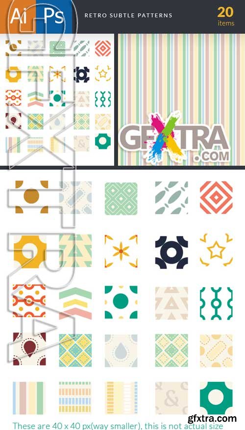 Super Premium Patterns Bundle - Retro Subtle #1 - Stock Vector