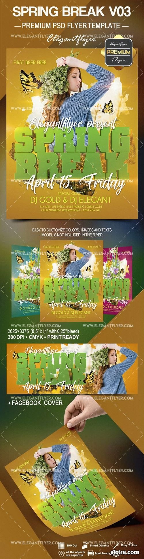 Spring Break V03 – Flyer PSD Template + Facebook Cover