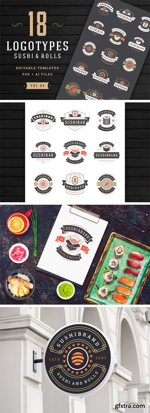 CM - 18 Sushi Bar Logos and Badges 2316323