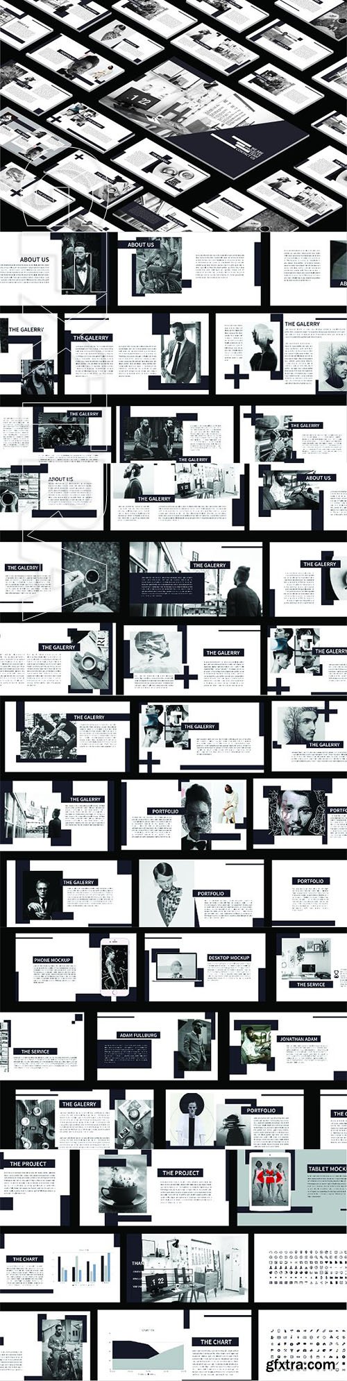 CreativeMarket - MINIMAL Hipster Black Keynote 2334203