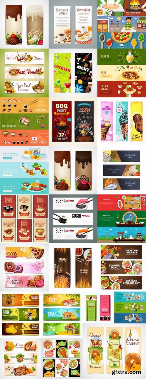 Banner meal menu nutrition plate signboard flyer 25 EPS