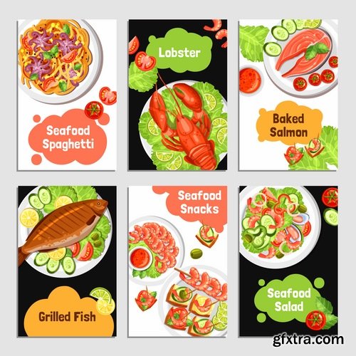 Banner meal menu nutrition plate signboard flyer 25 EPS