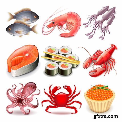 Prawn shrimp seafood menu vector image 25 EPS