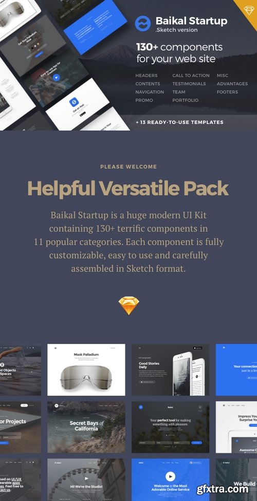 ThemeForest - Baikal Startup - 130+ Components for Sketch 13133821