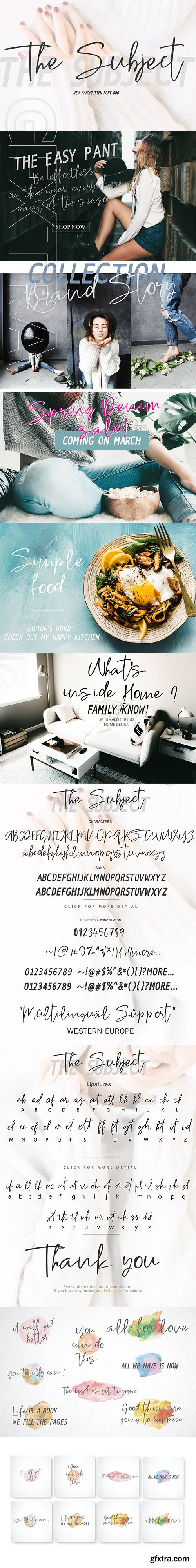 CreativeMarket - The Subject Font Duo + 8 Qoutes 2313158