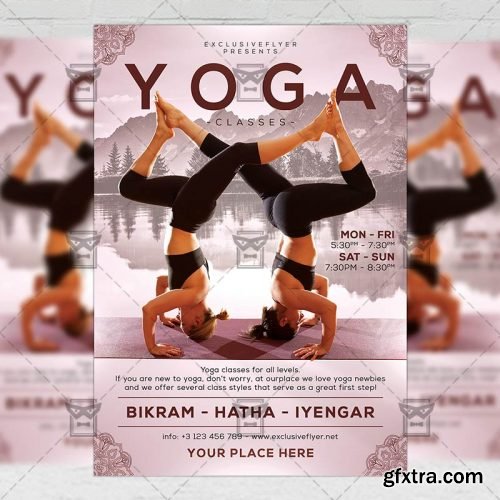 Exclusive Yoga Classes – Sport A5 Flyer Template