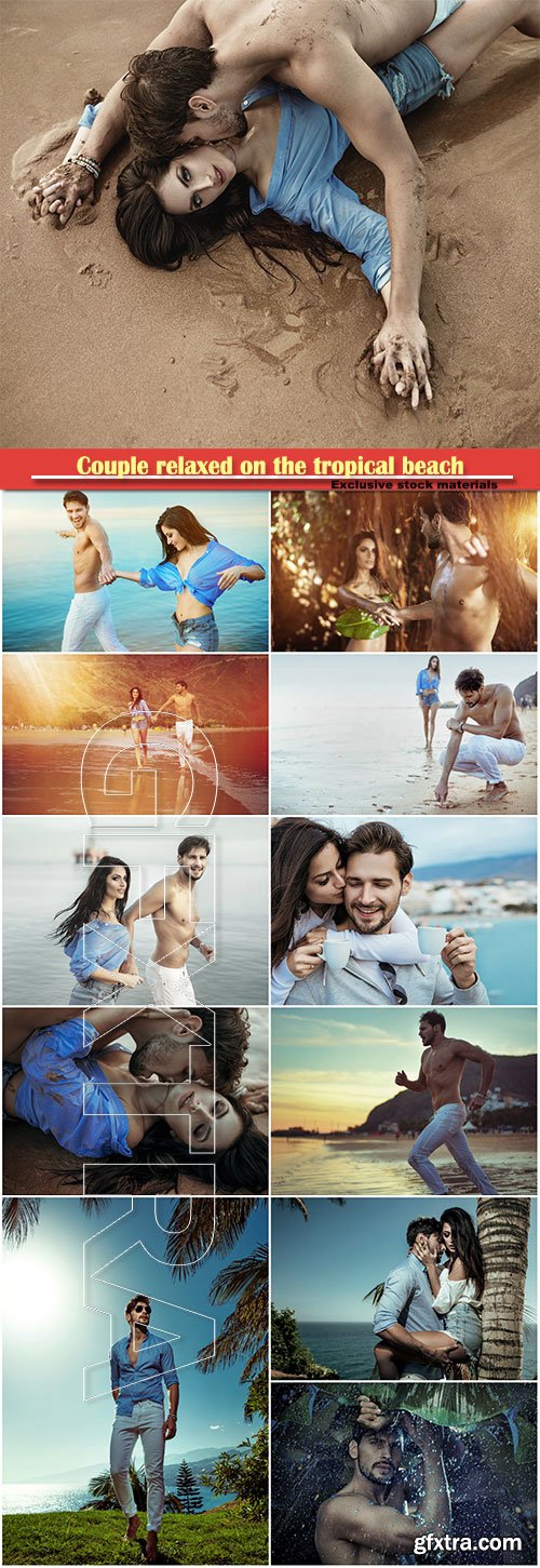 Attractive couple relaxed on the tropical beach