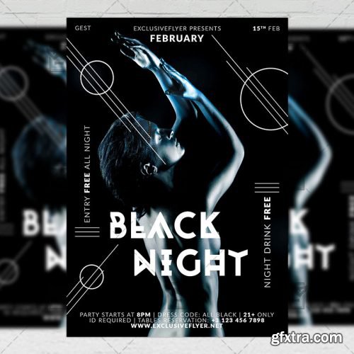 Black Night – Club A5 Flyer Template