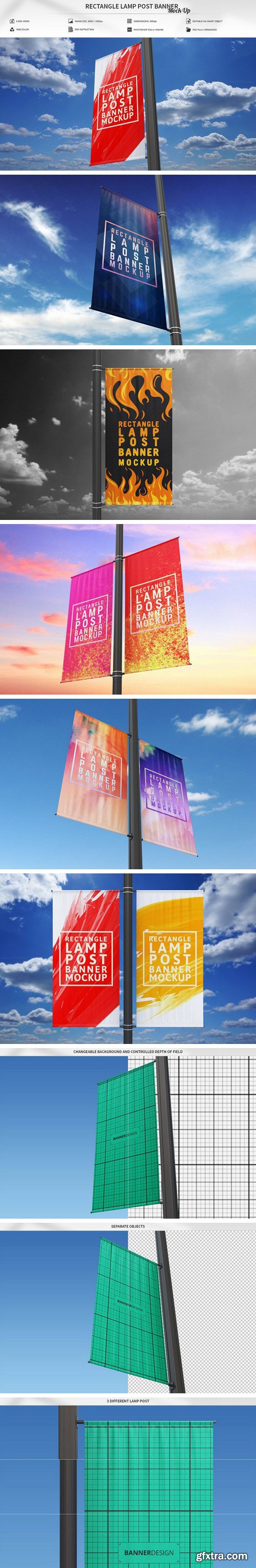 CM - Rectangle Lamp Post Banner Mock-Up 2301023