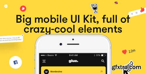 ThemeForest - Glue UI Kit – 100+ Crazy-cool app screens 17228771