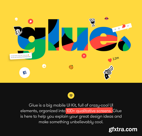 ThemeForest - Glue UI Kit – 100+ Crazy-cool app screens 17228771