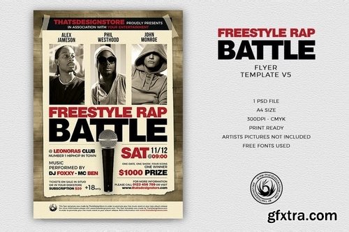 Freestyle Rap Battle Flyer Template V5
