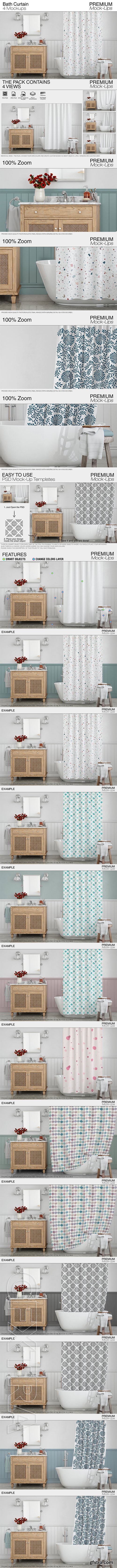 CreativeMarket - Bath Curtain Mockup Pack 2326818