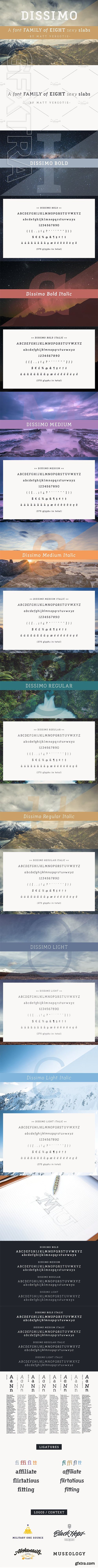 CreativeMarket - Dissimo Font Family (8 fonts) 2336126