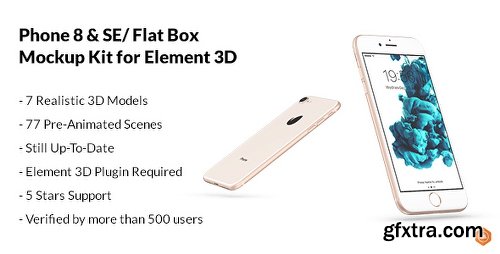 Videohive Phone 8 & SE / Flat Box - Mockup Kit 6638840