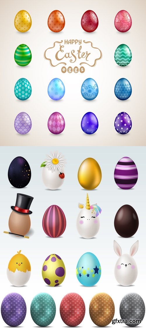 Vectors - Vivid Easter Eggs Set 11