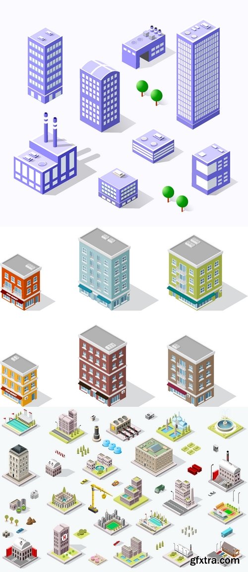 Vectors - Various Isometric Buildings 28