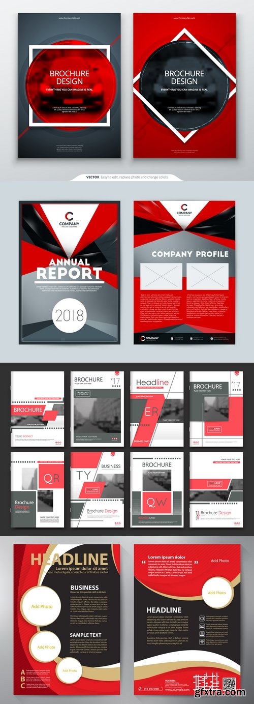 Vectors - Red Business Flyers 25