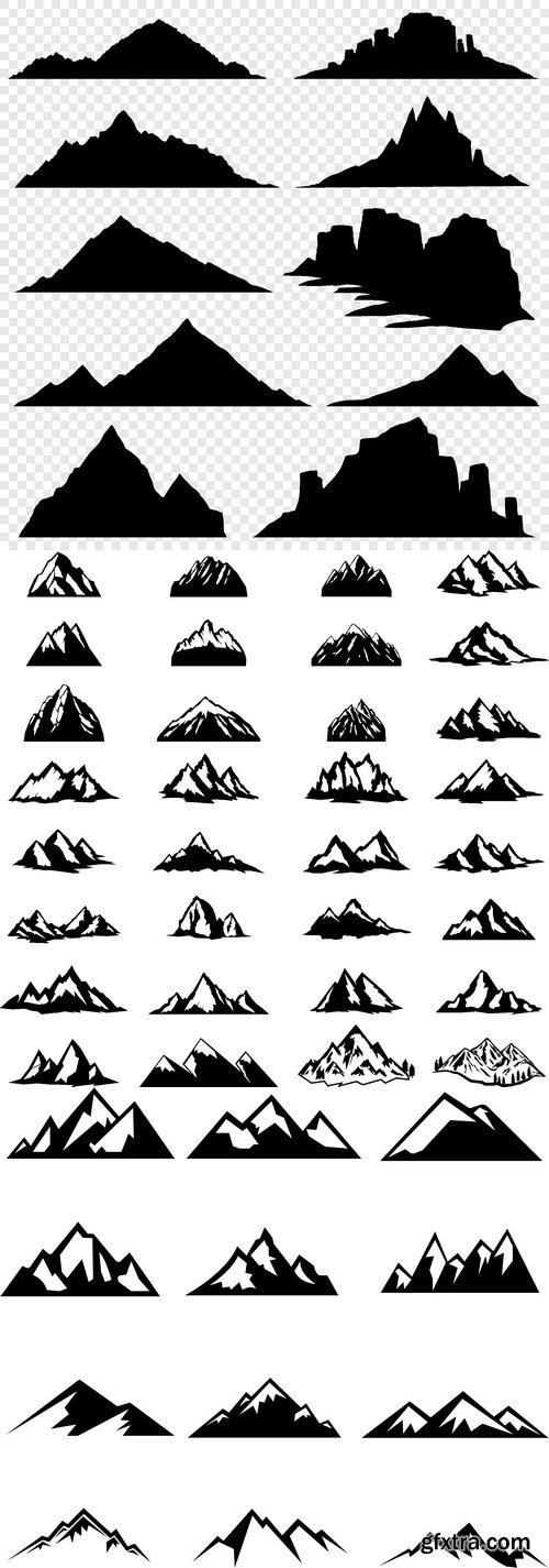 Vectors - Mountains Silhouettes Set 2