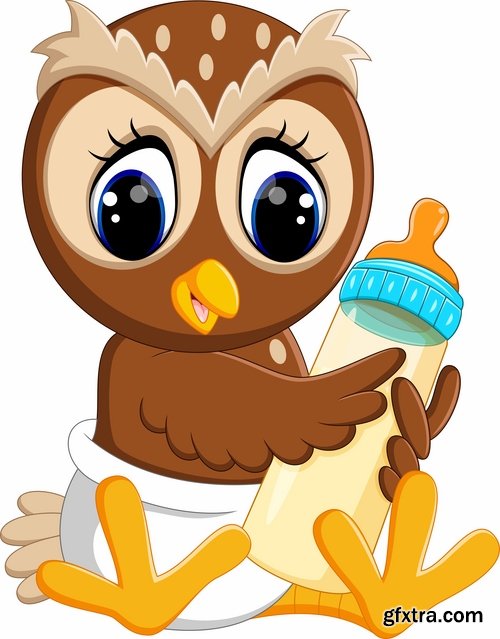 Cartoon animal with a bottle of milk vector image 25 EPS