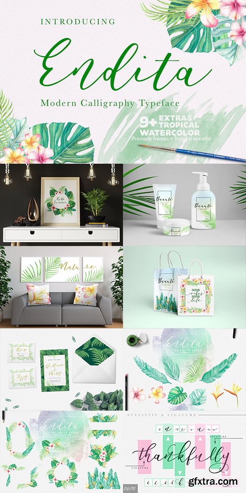 CM - Endita Font & Water Color Set 2339507