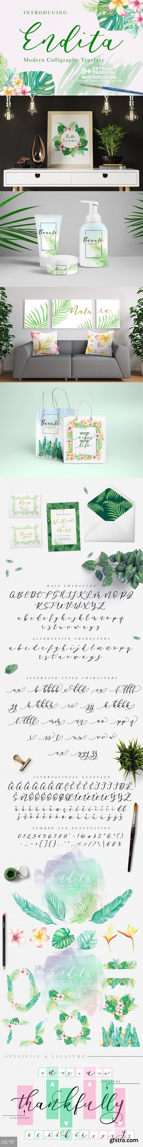 CM - Endita Font & Water Color Set 2339507