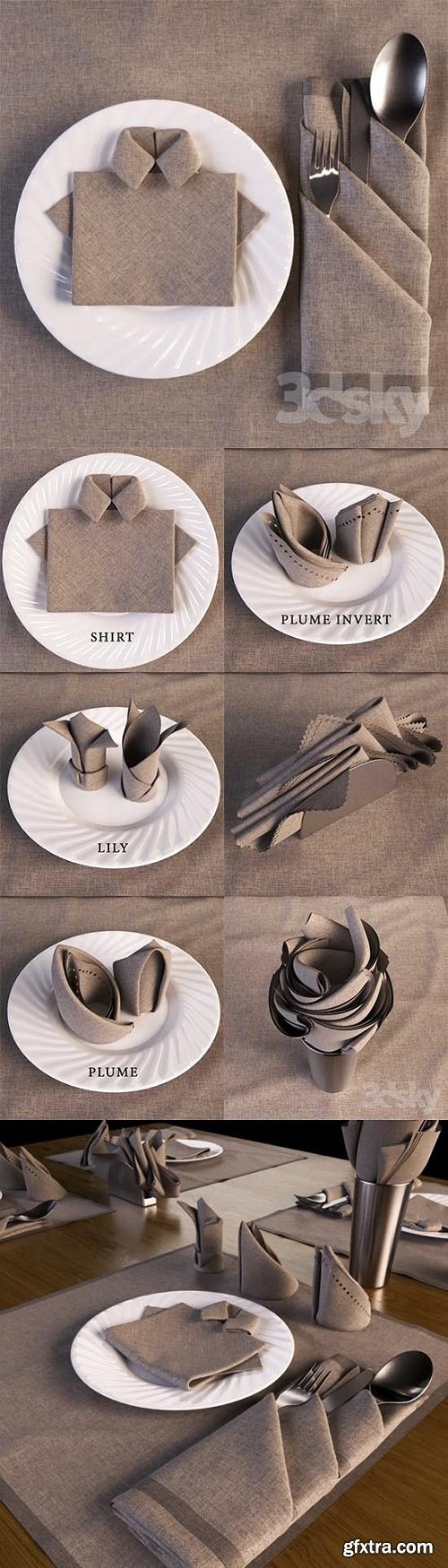 Napkins 3d Models