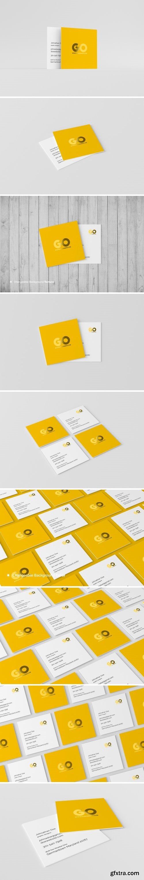 CM - Square Business Card Mockup 1521706