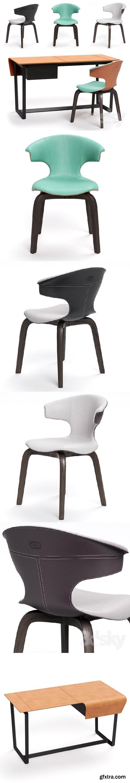 Poltrona Frau Montera Armchair and Fred desk