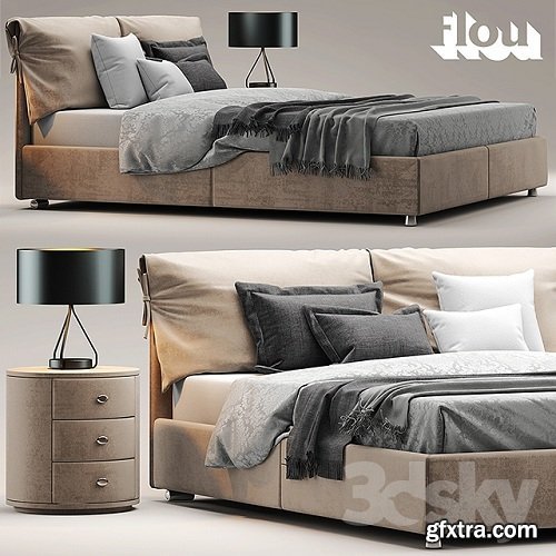 Bed flou Letto Nathalie 3d Model