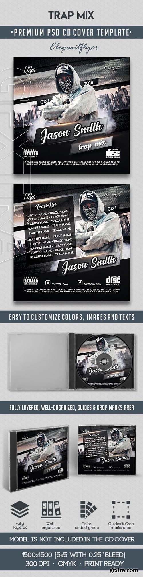 Trap Mix – Premium CD Cover PSD Template