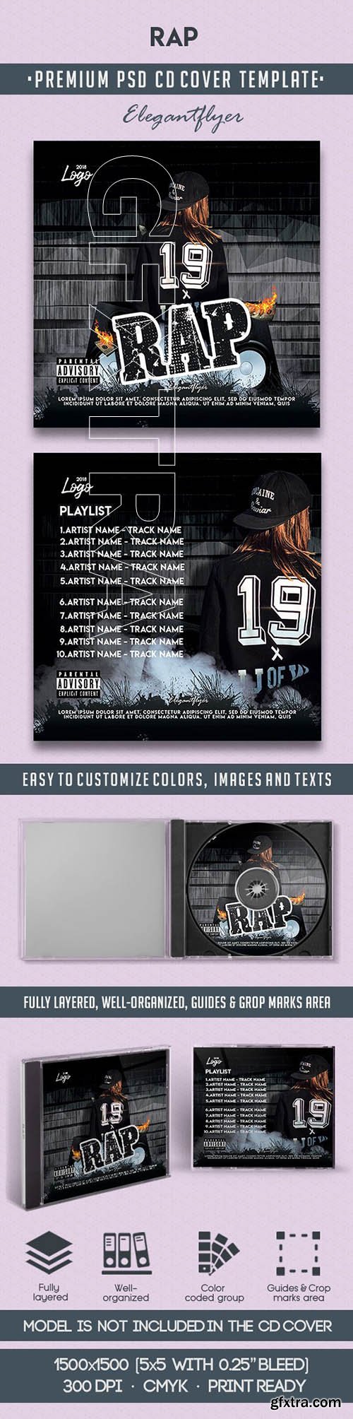 Rap – Premium CD Cover PSD Template