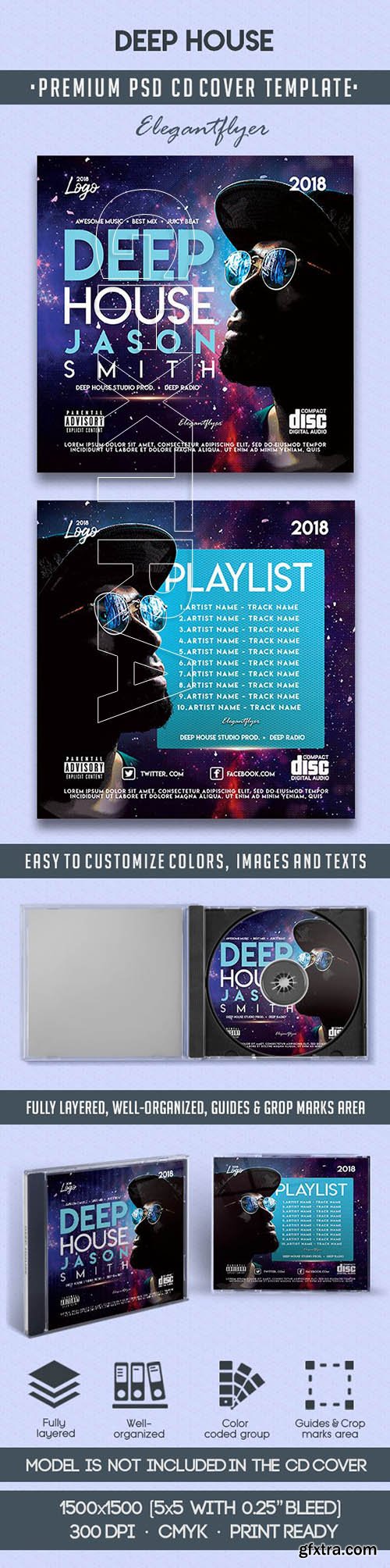 Deep House – Premium CD Cover PSD Template