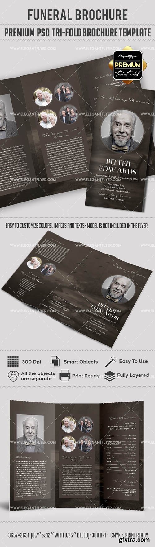 Funeral – Premium Tri-Fold PSD Brochure Template