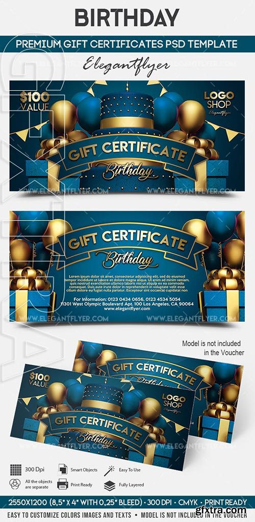 Birthday – Premium Gift Certificate PSD Template