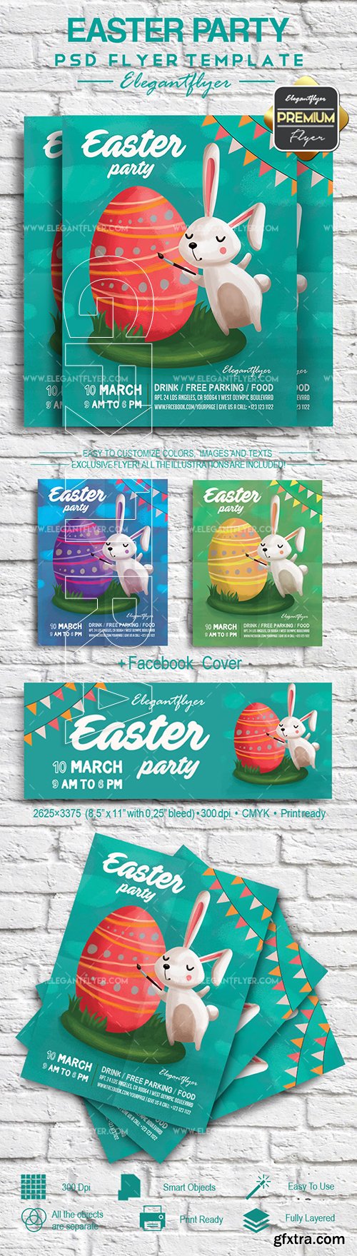 Easter Party – Flyer PSD Template + Facebook Cover