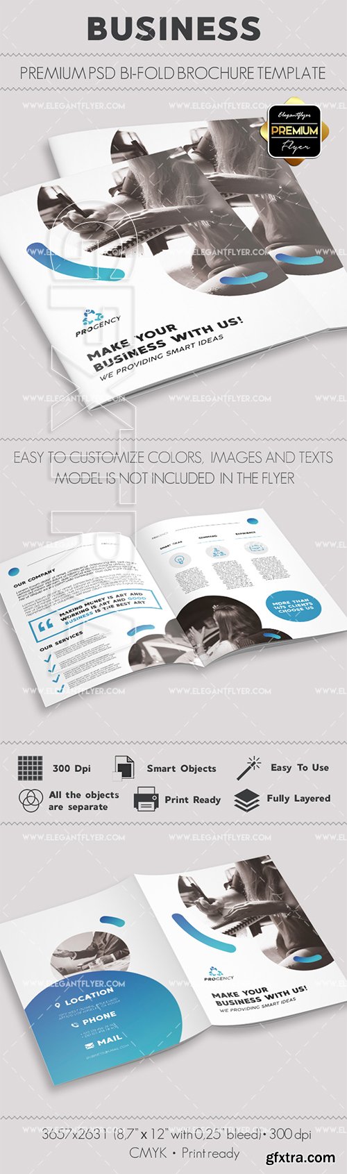 Business – Premium Bi-Fold PSD Brochure Template